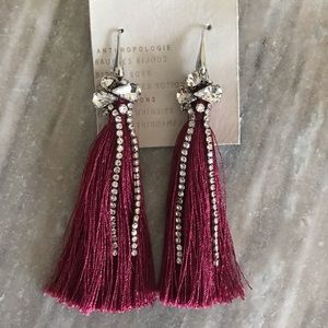 Anthropologie tassel earrings, wine colored